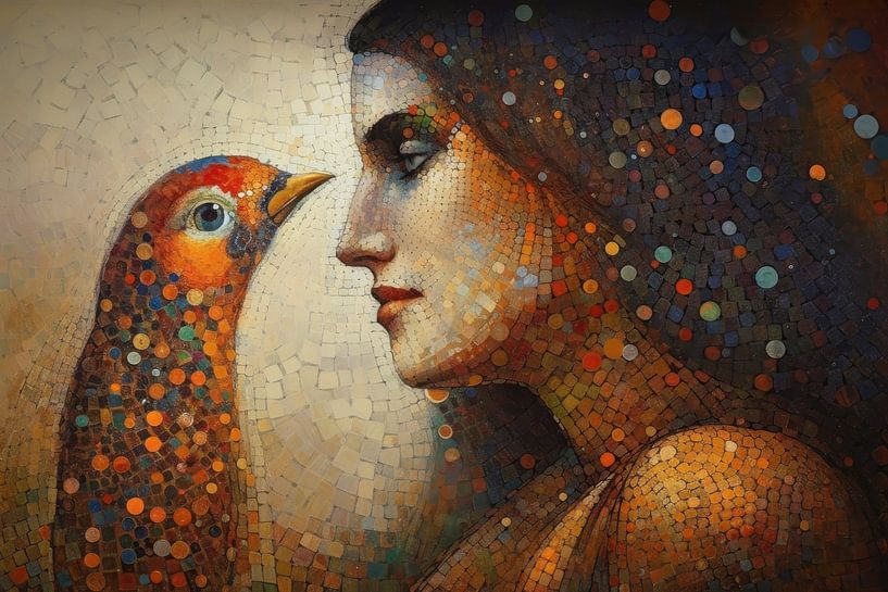 Contact visuel entre les animaux et les humains par Digitale Schilderijen