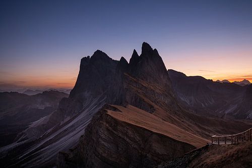 L'aube au sommet du Seceda
