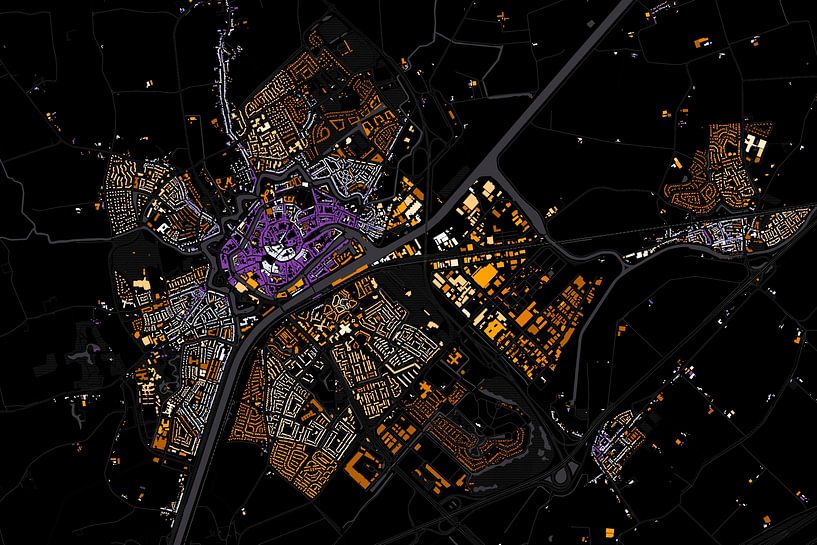 Kaart van Middelburg von Maps Are Art