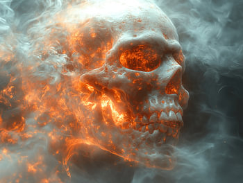 Abstract Skull Art - Modern Illustration with Dramatic Details and Mystical Appearance