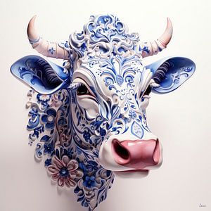 Vache en bleu de Delft