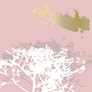 Botanische planten 2 . Takken in pastel kleuren met gouden abstracte penseelstreken van Dina Dankers thumbnail