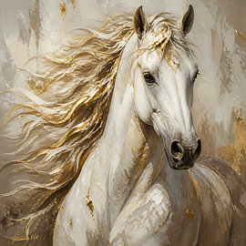 Gilded Mane - Wild Mustang 1 von Johannas Art Creations