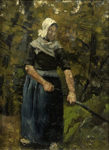 Boerin met stok, Richard Nicolaüs Roland Holst, 1890