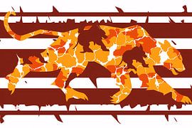 Silhouette d'animal abstraite et colorée sur Imperial Art House