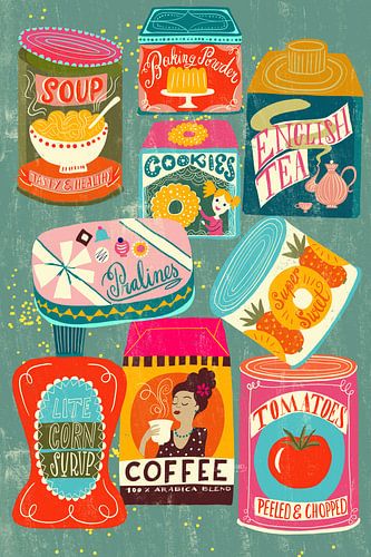 Kleurrijke voorraadkast turquoise