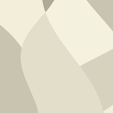 Golvende abstracte lijnen in neutrale kleuren nr. 8 van Dina Dankers
