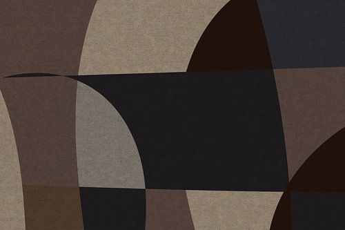 Bruin, grijs, beige organische vormen. Moderne abstracte retro geometrische kunst in aardetinten III