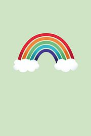 Bunter Regenbogen mit Wolken von Lies Praet