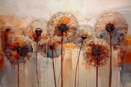 Dandelion veld - Abstracte Paardenbloemen