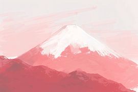 Kalme berg in zachte roze tinten