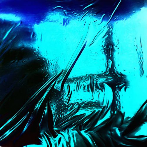 Abstrakt in Blau und Schwarz