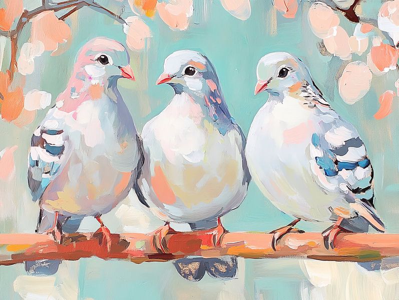 Merry Birds by Eye catching paintings