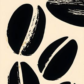 Falling coffee beans in brush style by drdigitaldesign