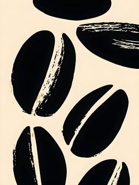 Falling coffee beans in brush style by drdigitaldesign