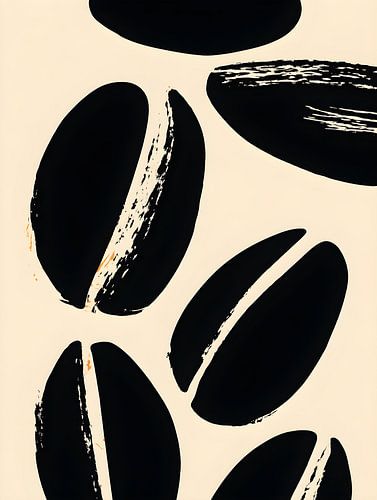 Falling coffee beans in brush style by drdigitaldesign