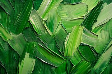 Grünes Pinselstrich-Muster – Texturiert von Poster Art Shop