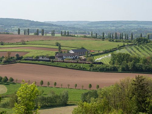 The steam train near Gulpen-Wittem in Limburg
