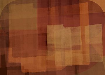 Modern abstract shapes in warm brown and terracotta. by Dina Dankers