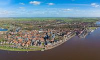 Hasselt drone uitzicht op de oever van het Zwarte Water van Sjoerd van der Wal Fotografie thumbnail