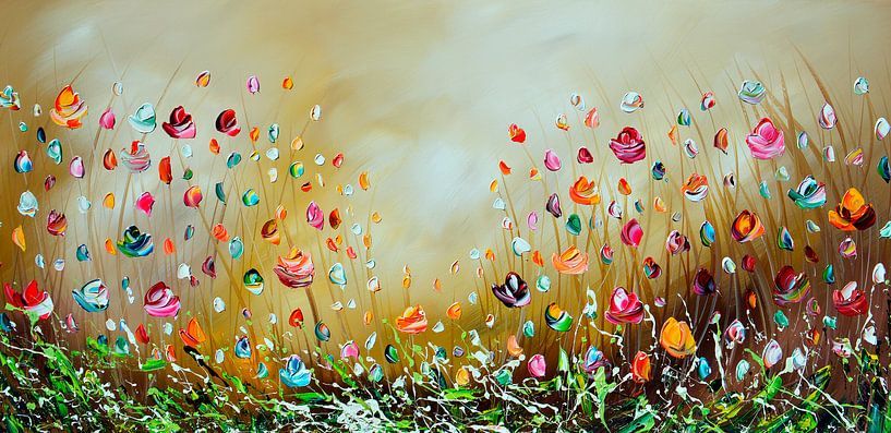 Colorful Flowwers van Gena Theheartofart