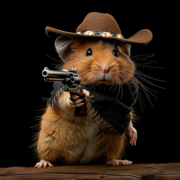 Cowboy-Hamster mit Revolver von TheXclusive Art