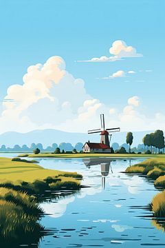 Nederlands landschap van Blikvanger Schilderijen