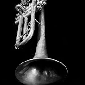 Old Vintage Jazz Brass Trumpet Music Lover Black White sur Andreea Eva Herczegh