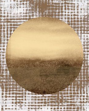 Ikigai. Nieuw begin. Minimalistisch abstract in aardetinten van Dina Dankers