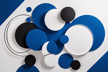 Modern geometrisch ontwerp blauw wit van Art & Soul Creations
