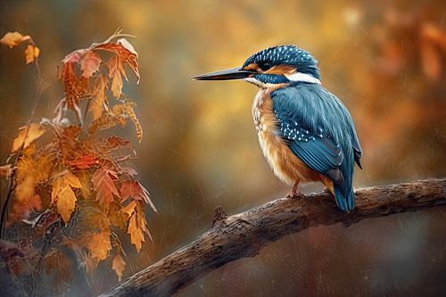 IJsvogel - Kleurrijk Vogel Schilderij voor Interieur