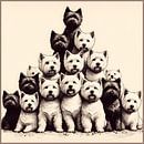 Piramide van Westie honden van Hey Art! thumbnail