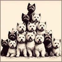 Piramide van Westie honden