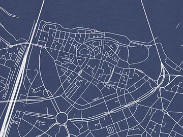Kaart van Nijmegen Centrum in Royaal Blauw van Map Art Studio