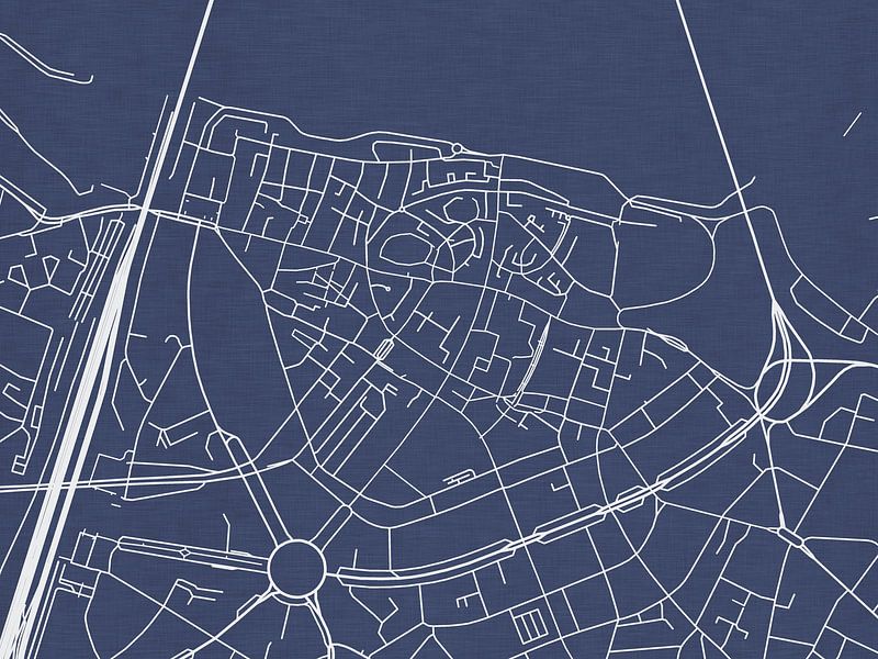 Karte von Nijmegen Centrum in Königsblau von De Kaartenwinkel