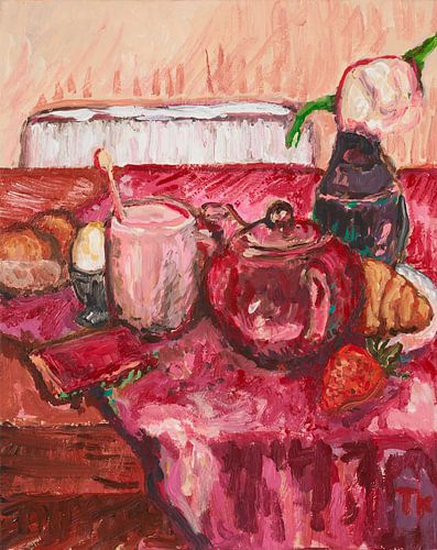 Aardbeien bij het ontbijt