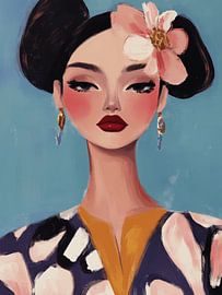 Portrait moderne "Flower girl&quot ; sur Carla Van Iersel