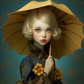 Young lady under the umbrella by Heike Hultsch