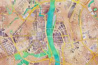Kleurrijke kaart van Maasstricht van Maps Are Art thumbnail