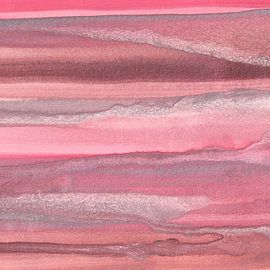 Abstracte waterverfkunst in metallic rozetinten van AI and Me