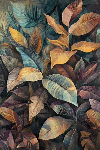 Levendige Bladeren Textuur Schilderij
