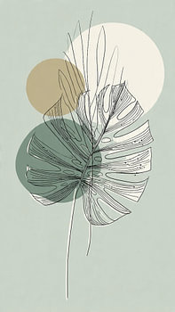 Scandinavian monstera art