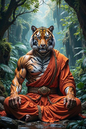 TIJGER – De wijze monnik mediteert in de jungle