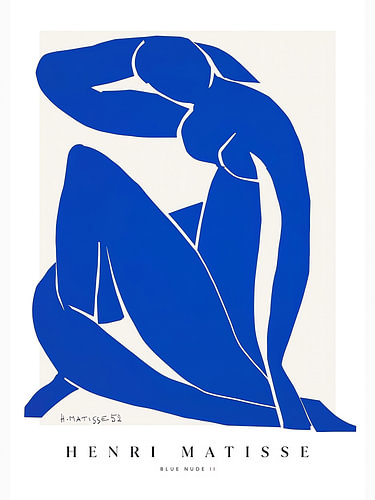 Blaue sitzende Figur
