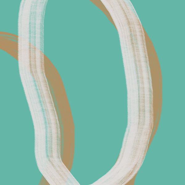 Modern Abstract Minimalist art in mint green, white and beige by Dina Dankers