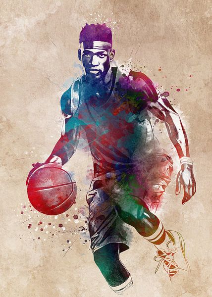 Basketball player sport art #basketball by JBJart Justyna Jaszke