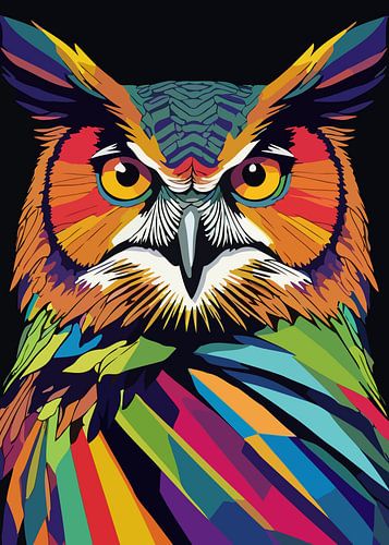 Euraziatische Uil Pop Art