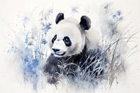 Panda in aquarelstijl, AI-gegenereerd