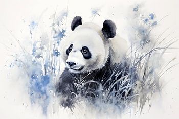 Panda im Aquarellstil, KI generiert