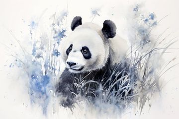 Panda in aquarelstijl, AI-gegenereerd van Cathrin Illgen